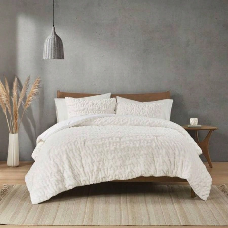 Full/ Ruched Fur Down Comforter Set