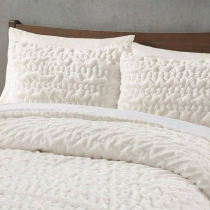 King/Cal King Ruched Fur Down Comforter Set