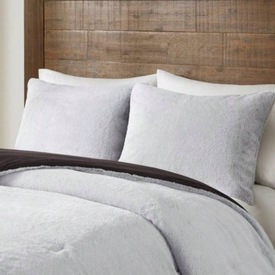 Full/ Faux Fur to Mink Down Comforter Set