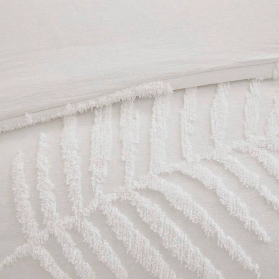 King/Cal King 3 Piece Tufted Cotton Chenille Duvet Cover Set