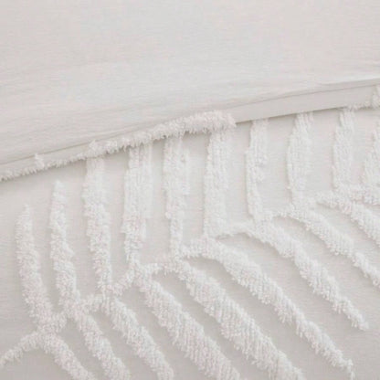 King/Cal King 3 Piece Tufted Cotton Chenille Duvet Cover Set