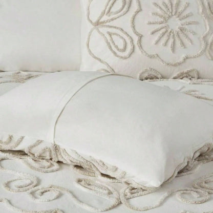 Full/ 3 Piece Tufted Cotton Chenille Duvet Cover Set