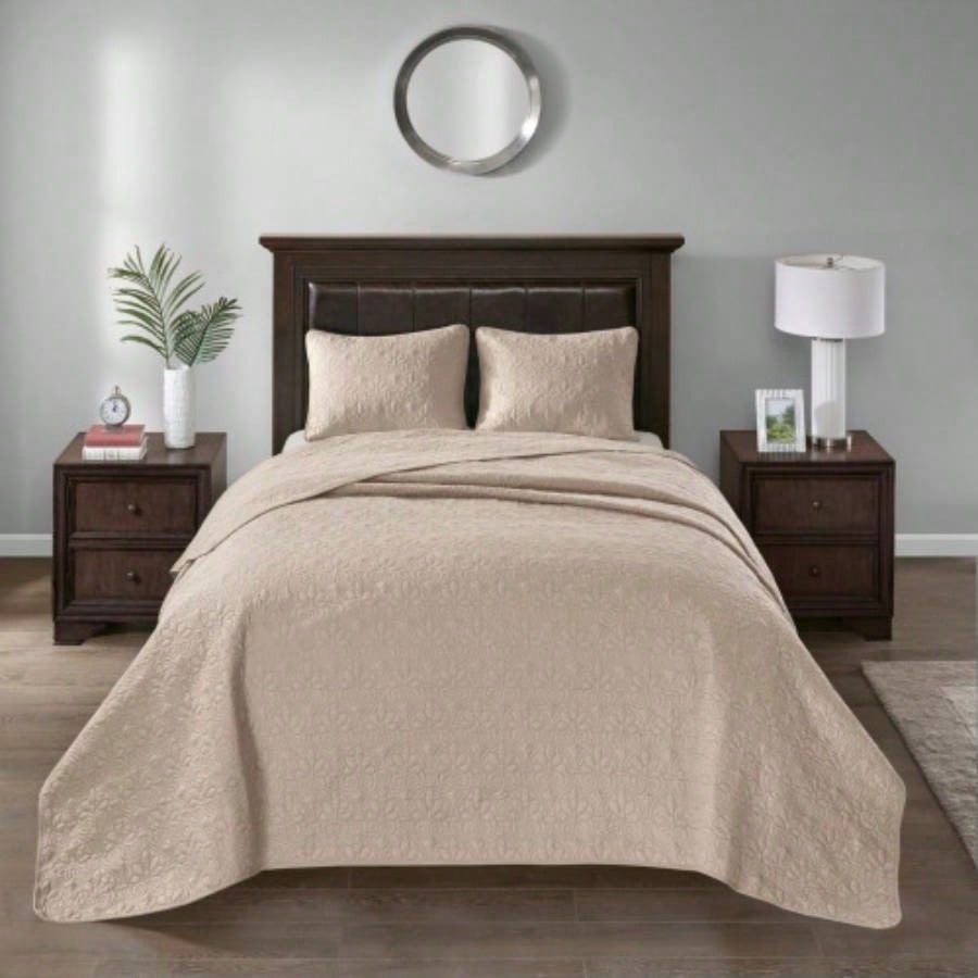 Reversible Bedspread Set Khaki King