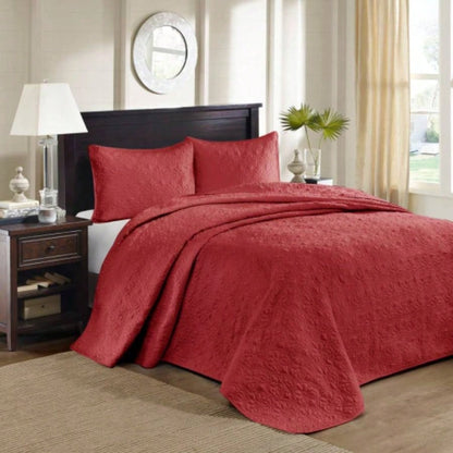 Reversible Bedspread Set Red