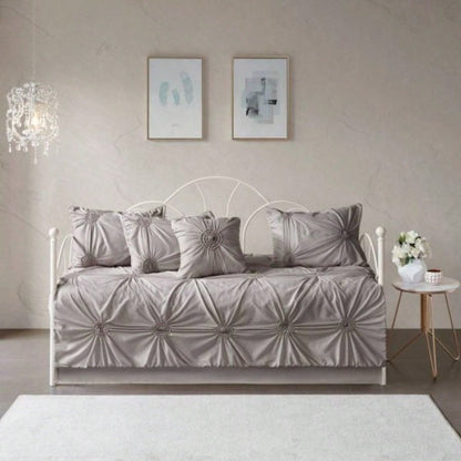 6 Piece Reversible Daybed Cover Set Dark Gray Daybed