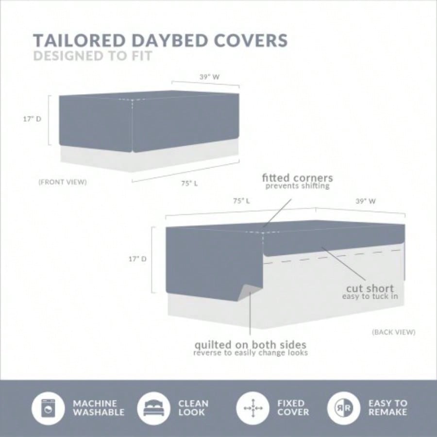 6 Piece Reversible Daybed Cover Set Dark Gray Daybed