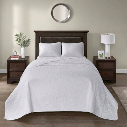 Reversible Bedspread Set White Full