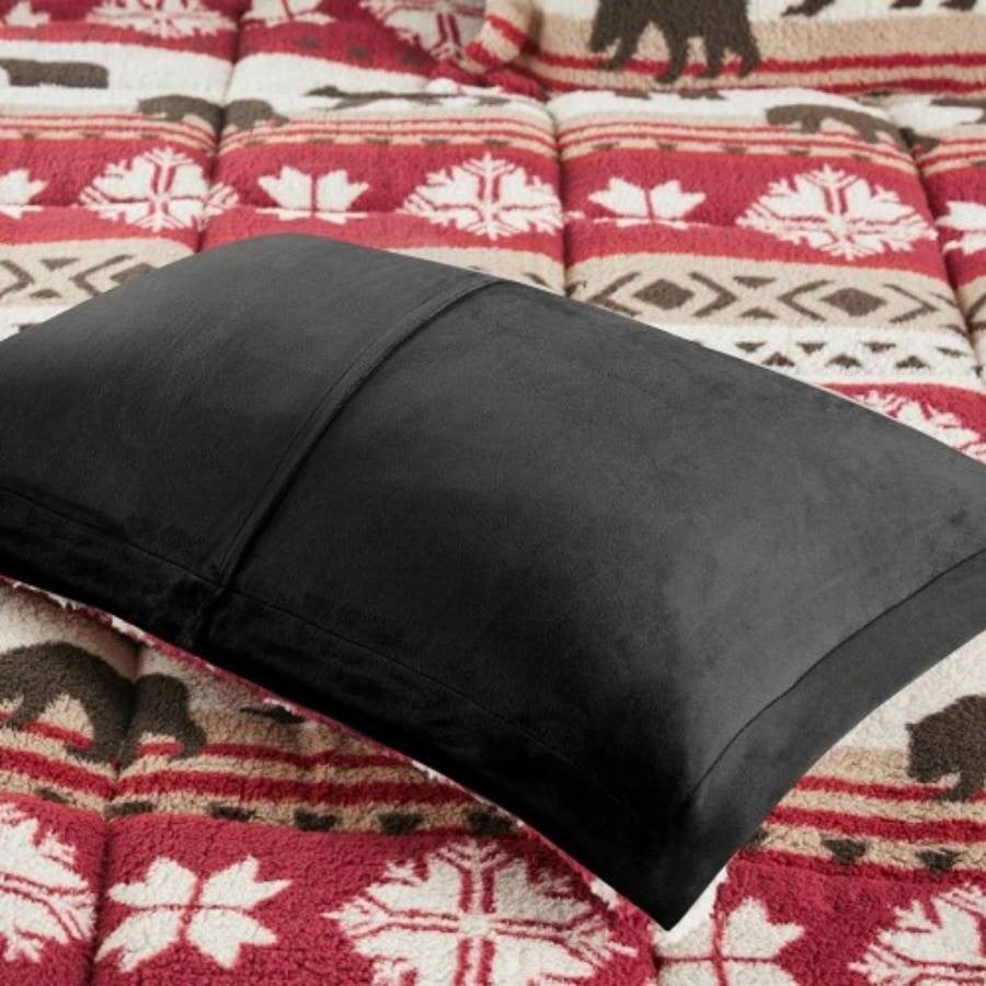 King/Cal King Print Sherpa Comforter Set