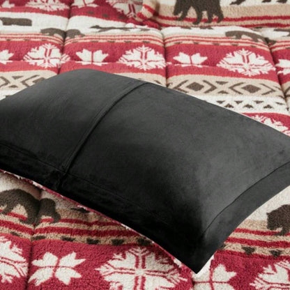 Full/ Print Sherpa Comforter Set