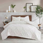 Full/ 3 Piece Tufted Cotton Chenille Geometric Duvet Cover Set