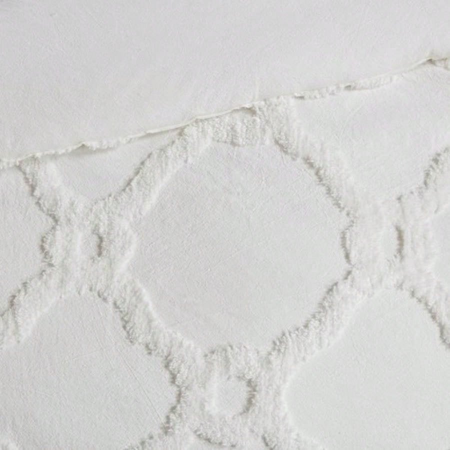 Full/ 3 Piece Tufted Cotton Chenille Geometric Duvet Cover Set