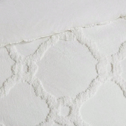 Full/ 3 Piece Tufted Cotton Chenille Geometric Duvet Cover Set