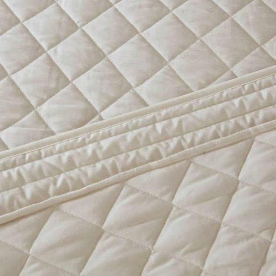 4 Piece Cotton Reversible Tailored Bedspread Set Khaki King
