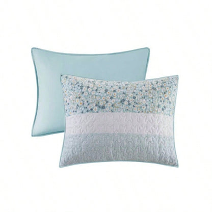 Full/ 4 Piece Seersucker Quilt Set with Throw Pillow