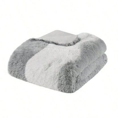 Full/ Ombre Shaggy Faux Fur Comforter Set