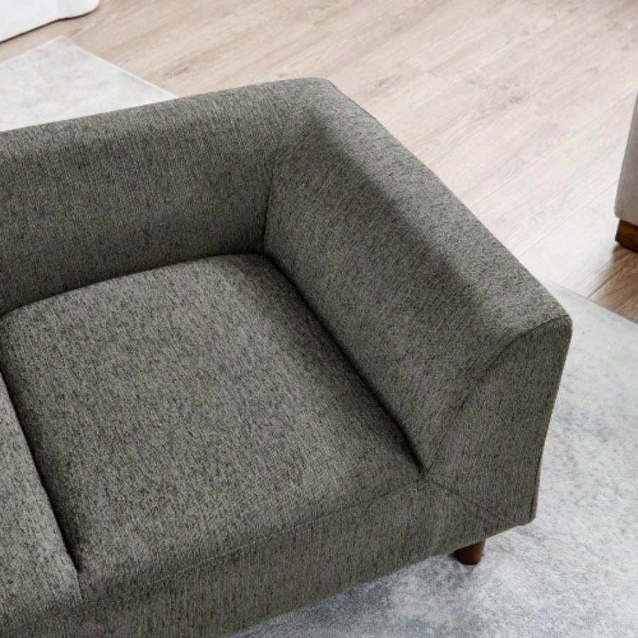 Pet sofa with backrest and armrests, modern rectangular pet sofa suitable small and medium dogs, soft cushion comfortable dog sofa, Dark