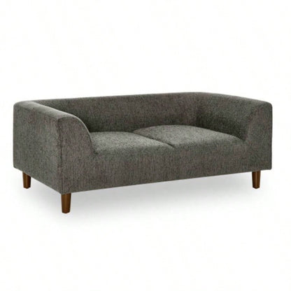 Pet sofa with backrest and armrests, modern rectangular pet sofa suitable small and medium dogs, soft cushion comfortable dog sofa, Dark