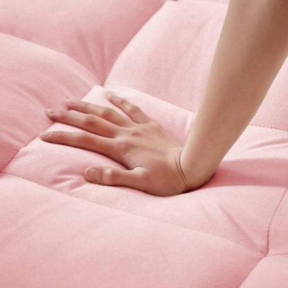 1 versatile foldable sofa bed in 3 lengths, modern sofa sofa sofa velvet pull - out bed, adjustable back and with USB port and ashtray and swivel phone stand pink