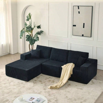 110 Cloud Modular Sectional Sofa, Boneless Couch, No Assembly, 3 seater with Ottoman 2 Pillows, Living Rooms and Bedrooms