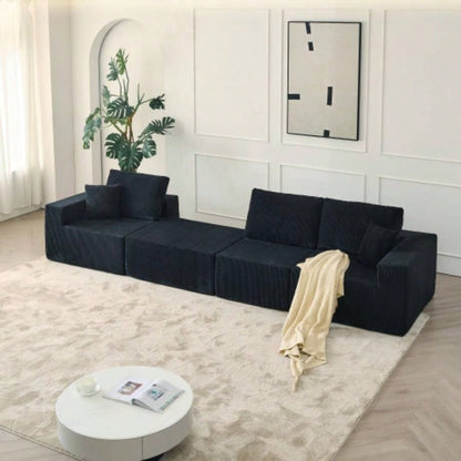 110 Cloud Modular Sectional Sofa, Boneless Couch, No Assembly, 3 seater with Ottoman 2 Pillows, Living Rooms and Bedrooms