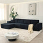 110 Cloud Modular Sectional Sofa, Boneless Couch, No Assembly, 3 seater with Ottoman 2 Pillows, Living Rooms and Bedrooms