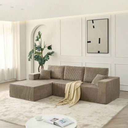 110 Cloud Modular Sectional Sofa, Boneless Couch, No Assembly, 3 seater with Ottoman 2 Pillows, Living Rooms and Bedrooms