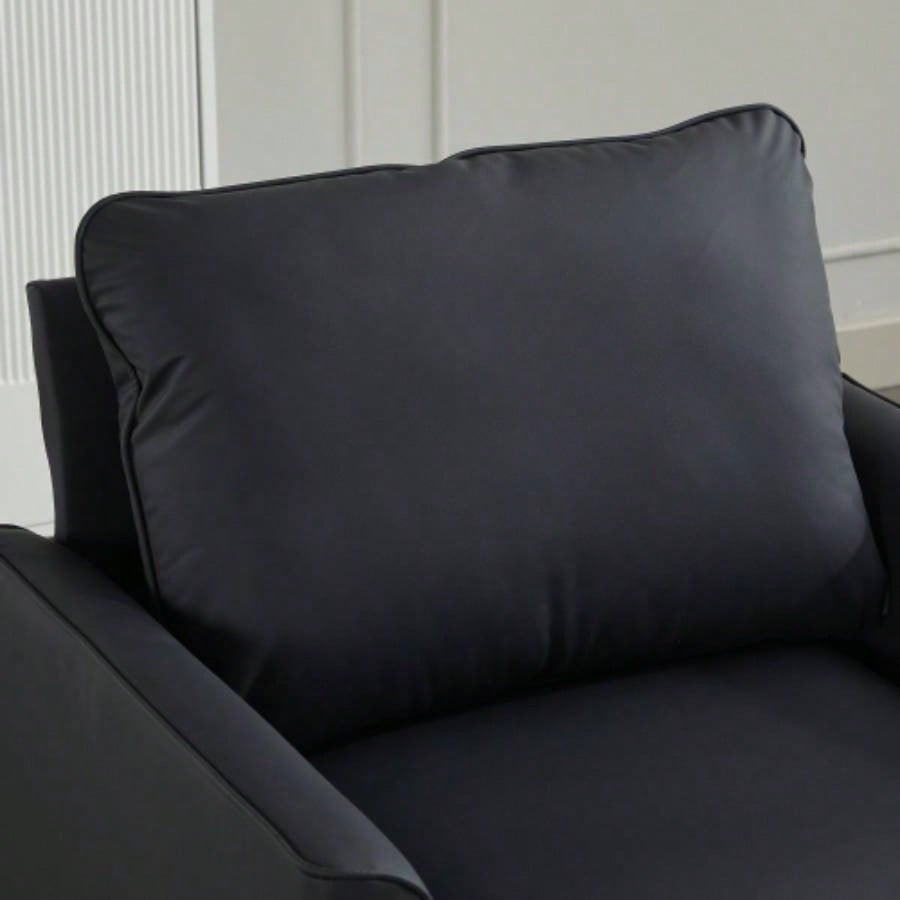 TS paw leather upholstered sofa 2PC black, Nordic retro light luxury living room balcony bedroom single casual sofa chair