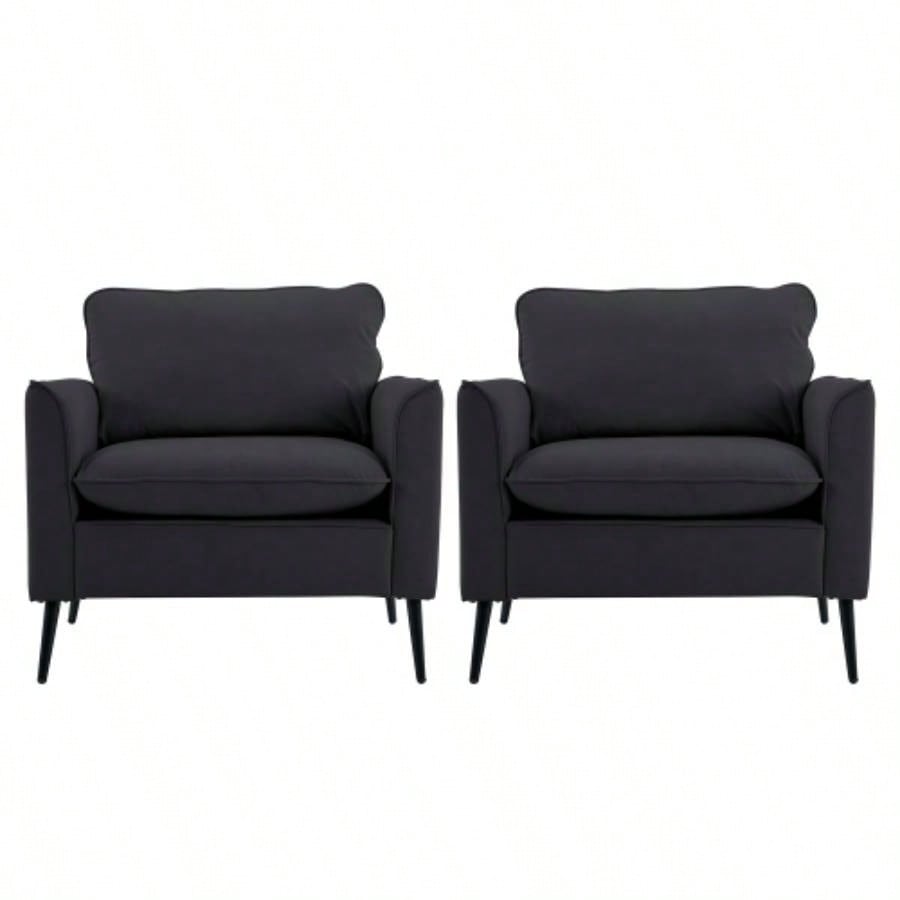 TS paw leather upholstered sofa 2PC black, Nordic retro light luxury living room balcony bedroom single casual sofa chair