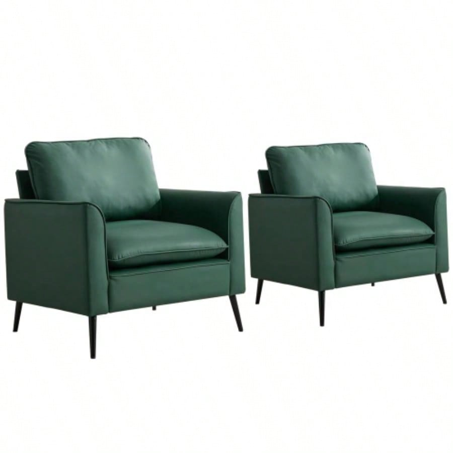 TS paw leather upholstered sofa 2PC black, Nordic retro light luxury living room balcony bedroom single casual sofa chair