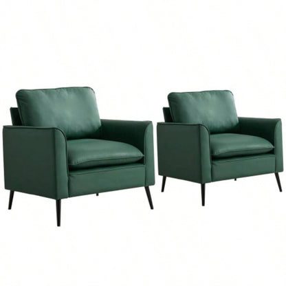 TS paw leather upholstered sofa 2PC black, Nordic retro light luxury living room balcony bedroom single casual sofa chair