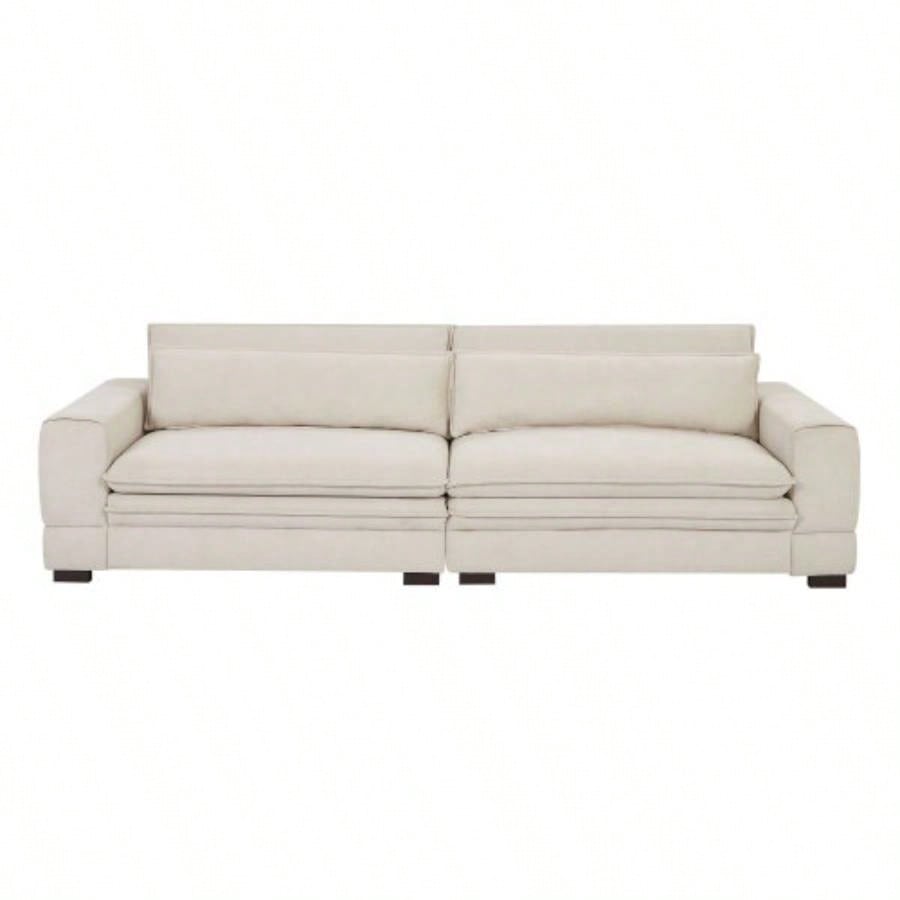 Mid - Sofa Couch Modern Upholstered Couch Livingroom, Bedroom, Apartment, Home Office Beige