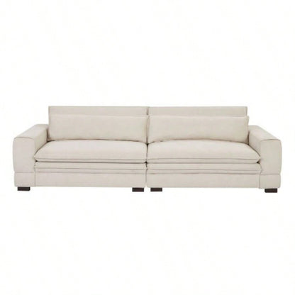 Mid - Sofa Couch Modern Upholstered Couch Livingroom, Bedroom, Apartment, Home Office Beige