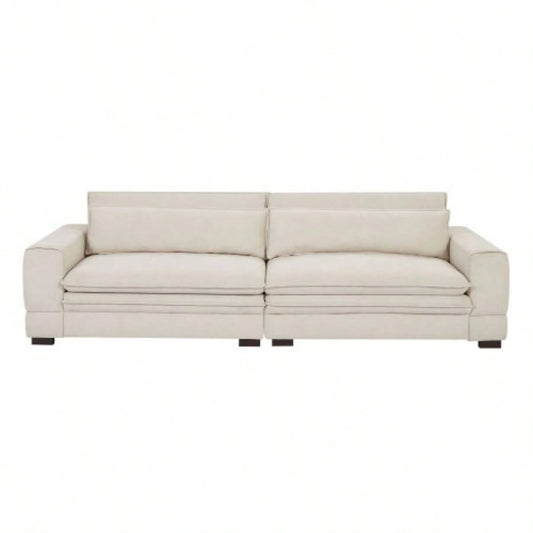 Mid - Sofa Couch Modern Upholstered Couch Livingroom, Bedroom, Apartment, Home Office Beige