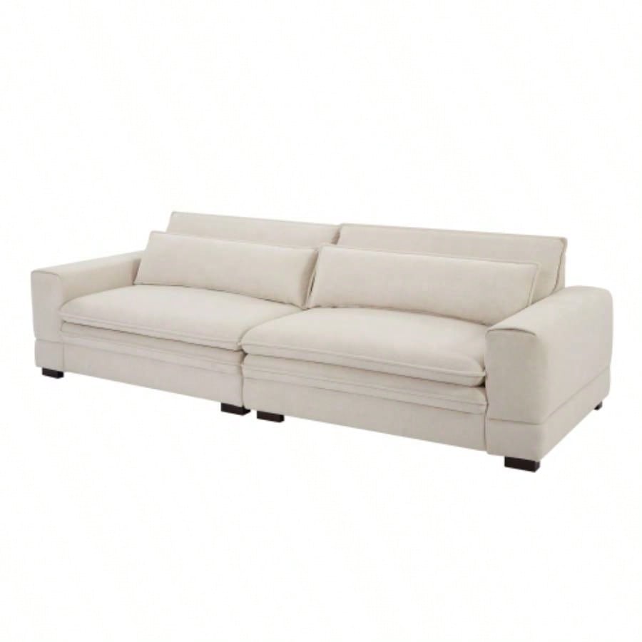 Mid - Sofa Couch Modern Upholstered Couch Livingroom, Bedroom, Apartment, Home Office Beige
