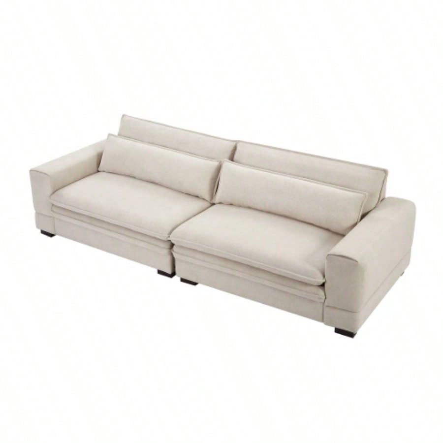 Mid - Sofa Couch Modern Upholstered Couch Livingroom, Bedroom, Apartment, Home Office Beige