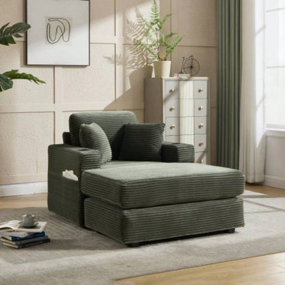 VIDEO/NewCombination Modular Convertible Sectional Sofa Bed Set, Armrest storage, Stainless steel cup holder, USB, Upholstered Sofa, Deep, Living Room, Loft, Apartment, Office, 2 Colors