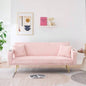 74.01 inch straight corduroy sofa bed with pillows, adjustable in three levels, designed in a minimalist style, suitable use in living rooms and study rooms. Pink