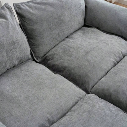 Convertible Combination Sofa Sofa U - Shaped Sofa with Footstools with Storage, Gray Sofa Living Room, Living Room/Bedroom/Office/Small Space 2 - Seater Combination Sofa - Gray