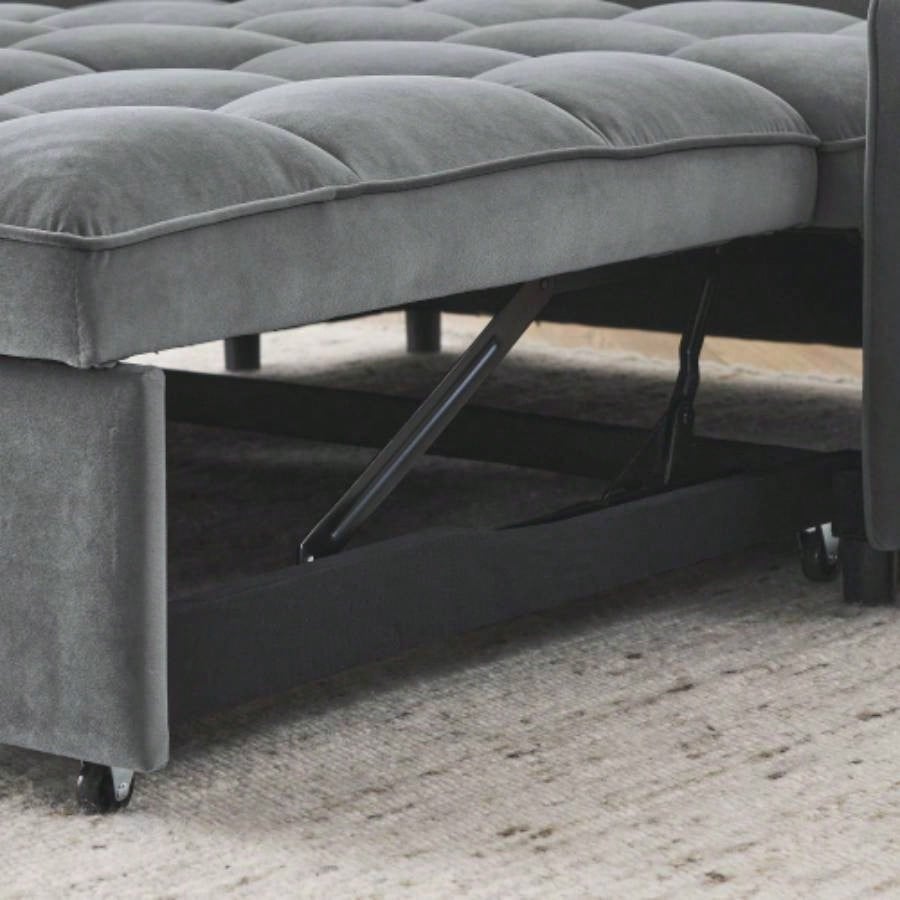 Loveseats Sofa Bed with Pull - out Bed, Adjsutable Back and Two Arm Pocket, TypeC and USB Charging with Copper nail, 47x53x31