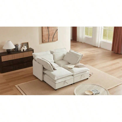 UStyle Double - Layer Cushion Modular Sofa, Freely Combinable, 4 - Seater with Storage Function, Includes 4 Soft Cushions, Living Rooms, Offices, and Apartments