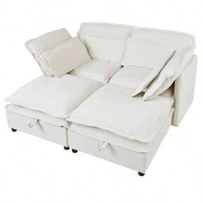 UStyle Double - Layer Cushion Modular Sofa, Freely Combinable, 4 - Seater with Storage Function, Includes 4 Soft Cushions, Living Rooms, Offices, and Apartments