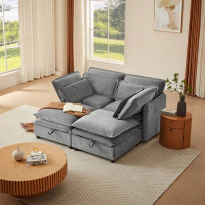 UStyle Double - Layer Cushion Modular Sofa, Freely Combinable, 4 - Seater with Storage Function, Includes 4 Soft Cushions, Living Rooms, Offices, and Apartments