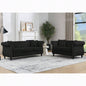 58.8 Chesterfield Sofa Velvet Living Room, 2 Seater Sofa Tufted Couch with Rolled Arms and Nailhead Living Room, Bedroom, Office, Apartment, two pillowsW834S00069