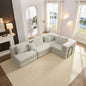 Oversized Upholstered Sectional Sofa Couch Set, Modular 118.2 L Shaped Floor Living Room Sofa Set With 6 Pillows, Combination Sofa Couch living rooms, apartments, bedrooms, Black