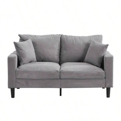 57 High Resilience Loveseat Sofa, Wooden Frame 2 Sofa, Comfy, Small Space Saving Modern Upholstered Sofa, Living Room Bedroom Apartment Small Space, Light gray