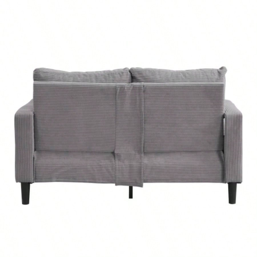 57 High Resilience Loveseat Sofa, Wooden Frame 2 Sofa, Comfy, Small Space Saving Modern Upholstered Sofa, Living Room Bedroom Apartment Small Space, Light gray