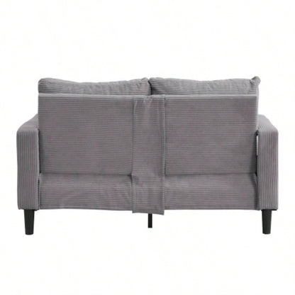 57 High Resilience Loveseat Sofa, Wooden Frame 2 Sofa, Comfy, Small Space Saving Modern Upholstered Sofa, Living Room Bedroom Apartment Small Space, Light gray