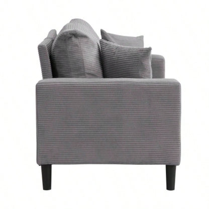 57 High Resilience Loveseat Sofa, Wooden Frame 2 Sofa, Comfy, Small Space Saving Modern Upholstered Sofa, Living Room Bedroom Apartment Small Space, Light gray