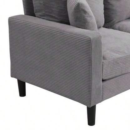 57 High Resilience Loveseat Sofa, Wooden Frame 2 Sofa, Comfy, Small Space Saving Modern Upholstered Sofa, Living Room Bedroom Apartment Small Space, Light gray