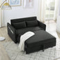 MH Sleeper Sofa Bed/USB Port, 3 - in - 1 adjustable sleeper with pull - out bed, 2 lumbar pillows and side pocket, soft velvet convertible sleeper sofa bed, suitable living room bedroom